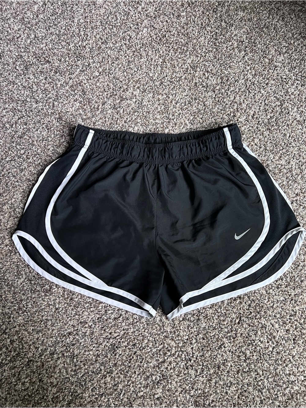 Nike Women’s Black Athletic Shorts with White Trim